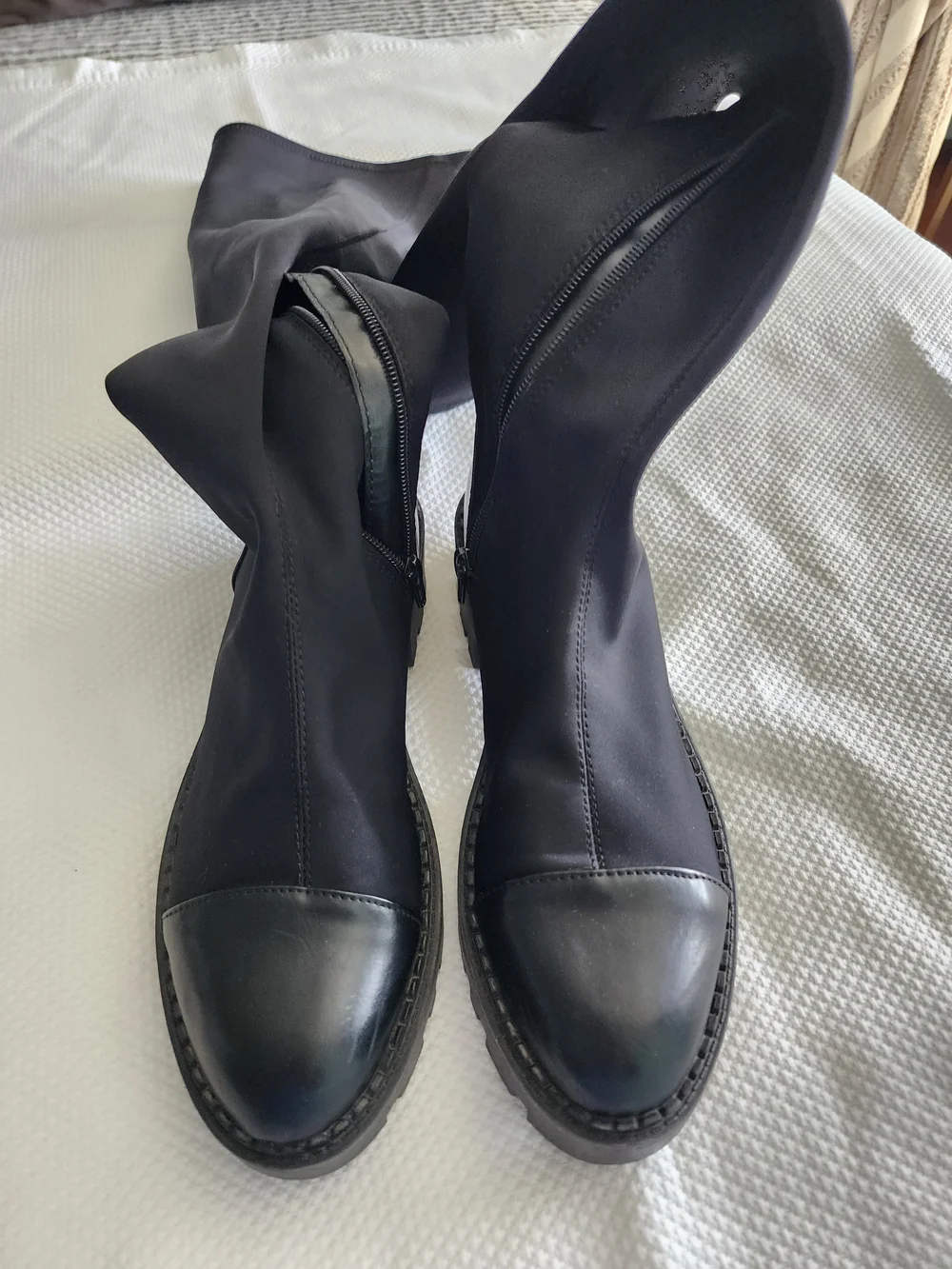 Zara Black Over-the-Knee Flat Boots